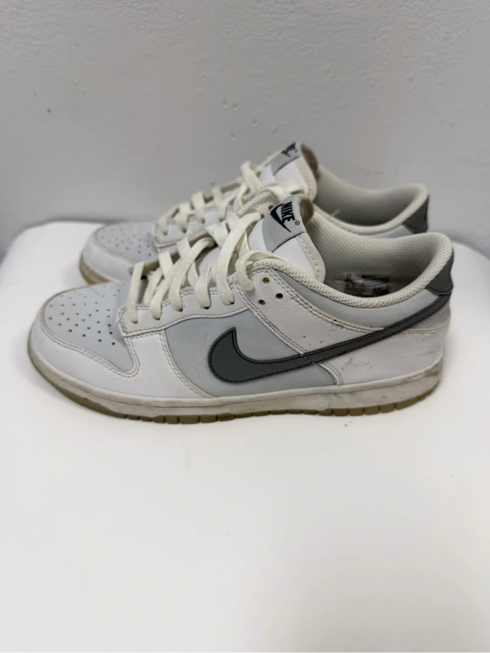 Nike Kids White and Black Swoosh Low-Top Sneakers
